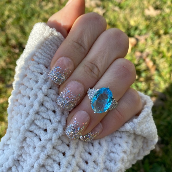 NEW 925 Sterling Silver Blue Stone Ring - Picture 11 of 13